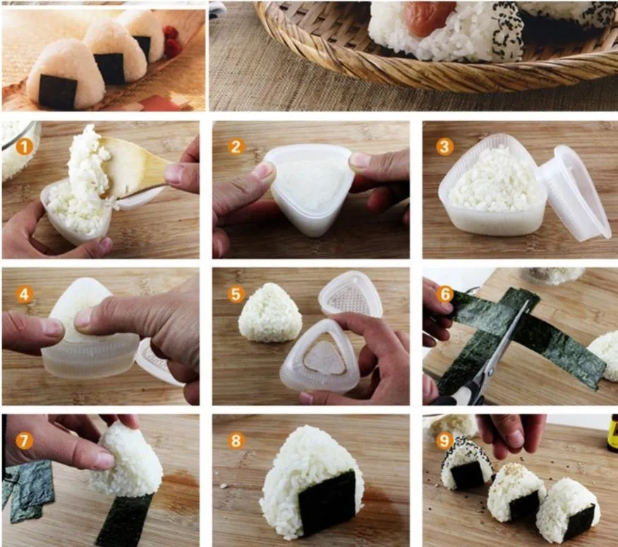 2pcs Sushi Mold Onigiri Rice Ball Food Press