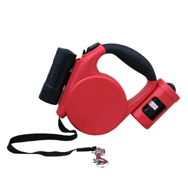 3-in-1 Dog leash with LED Flashlight   BAG Dispenser