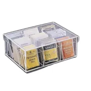 Acrylic 9-Compartment Lidded Tea Box