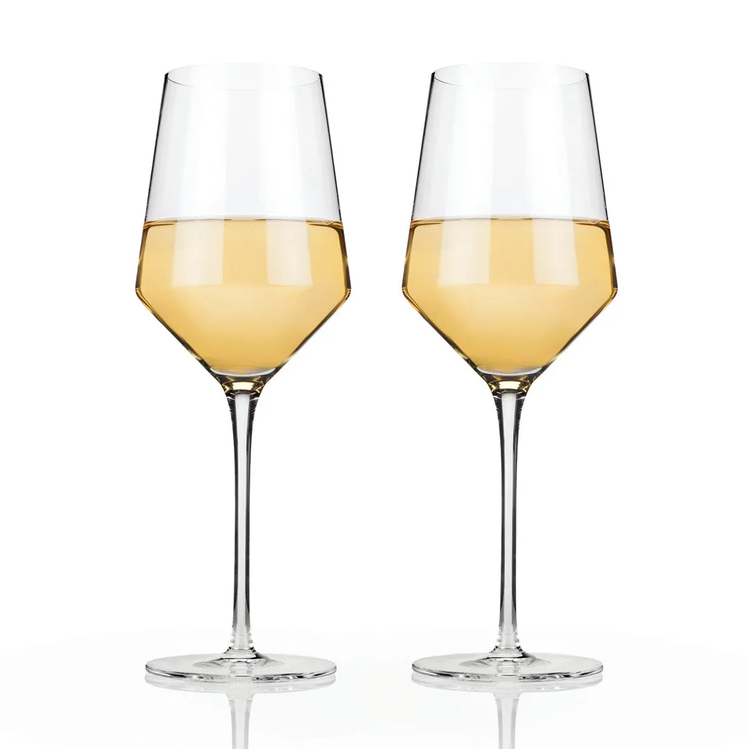 ANGLED CRYSTAL WINE GLASSES