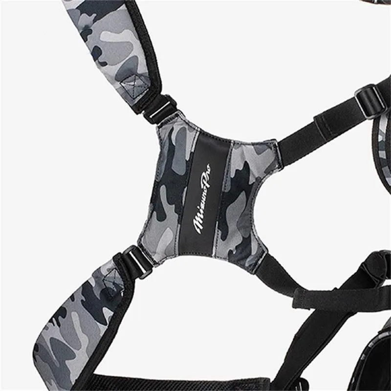 Black Camo Vintage Leather Sunday Golf Bag With Stand