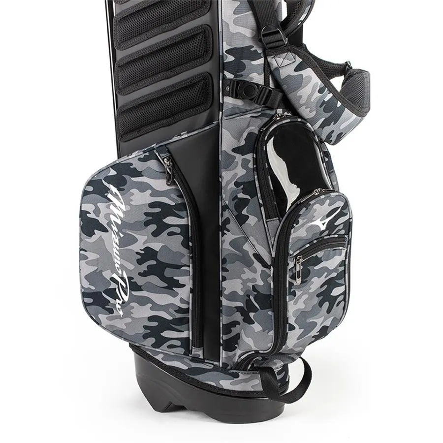 Black Camo Vintage Leather Sunday Golf Bag With Stand