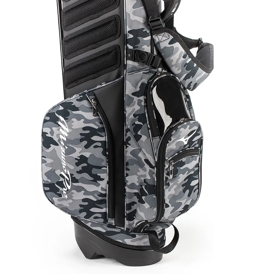 Black Camo Vintage Leather Sunday Golf Bag With Stand