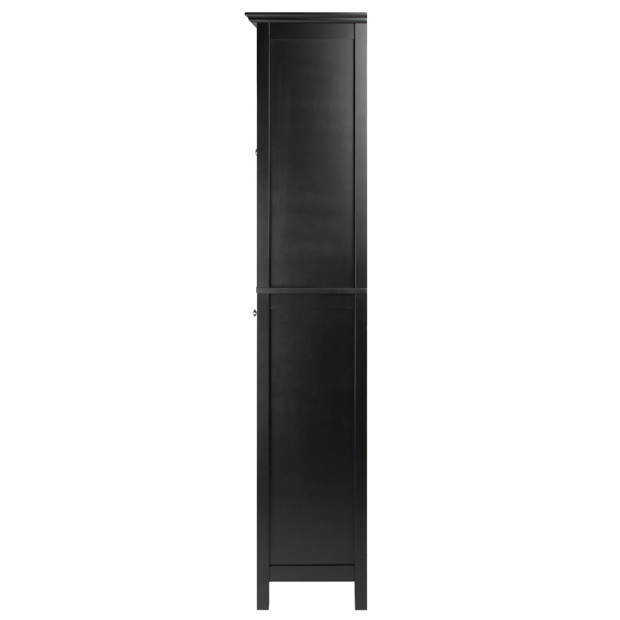 Black Glass Door Wine Cabinet 15-Bottle