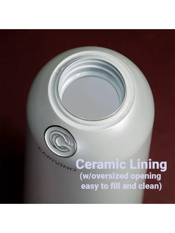 Carivino All in One Insulated Wine Bottle with Built In Glasses - Ayoka Pearl White