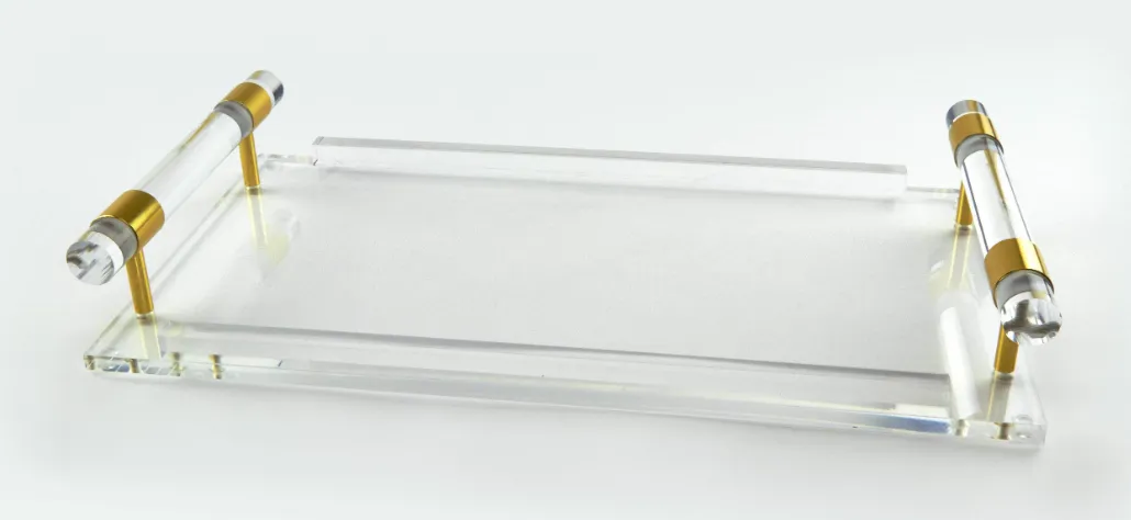 Clear Lucite Tray with Clear Handles