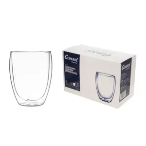 Consol Roma Double Wall Borosilicate Glass Tumbler 350ml Set Of 2