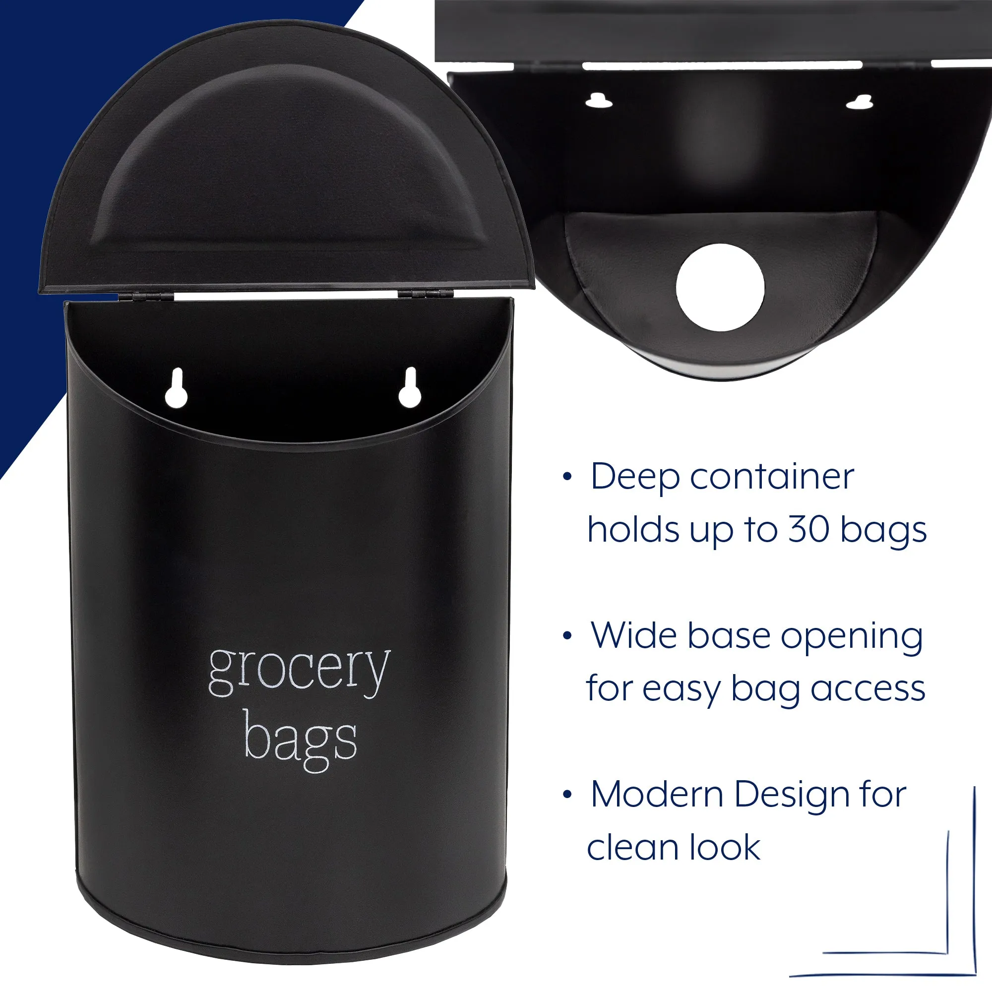 Enamelware Grocery Bag Holder (Black, Case of 12)