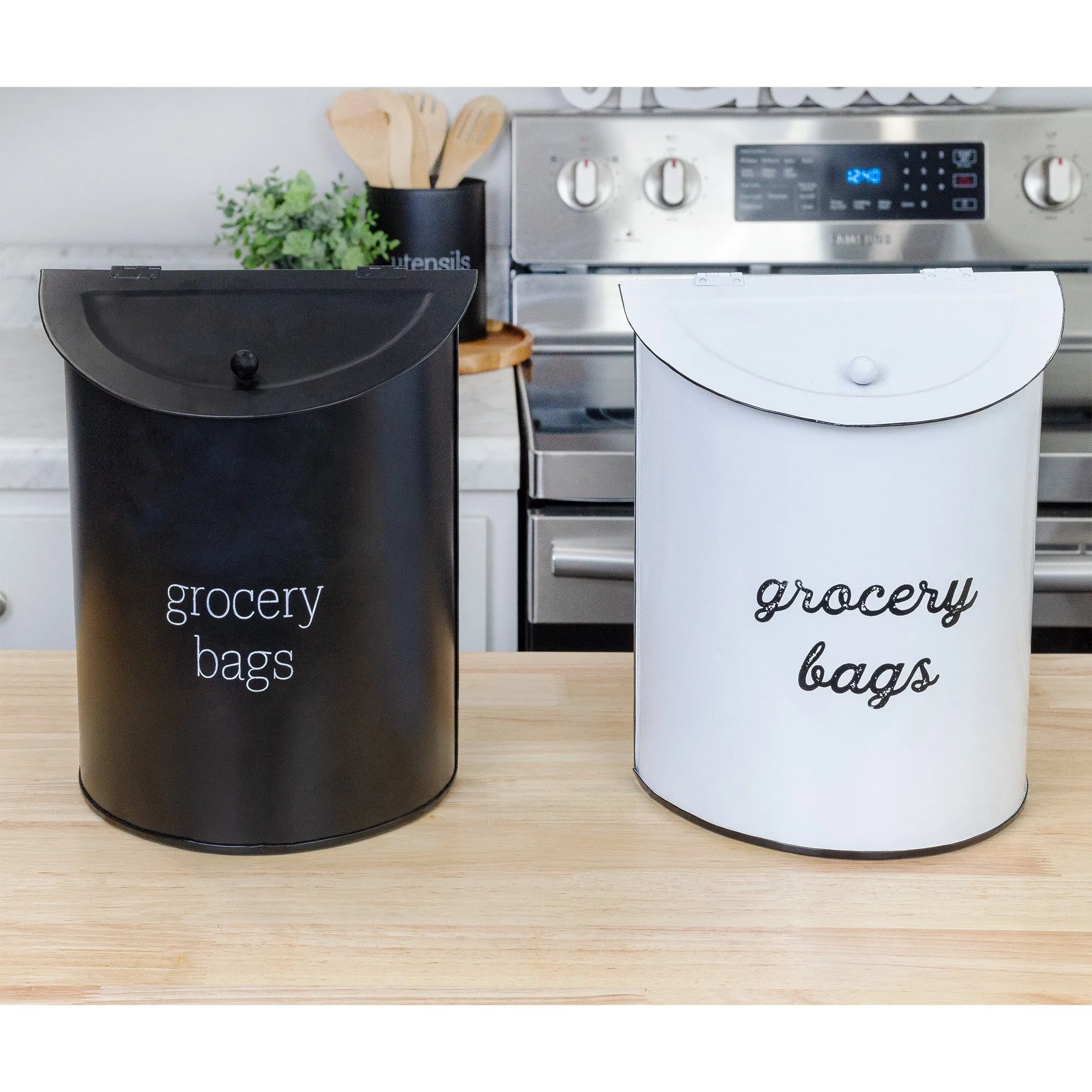 Enamelware Grocery Bag Holder (Black, Case of 12)
