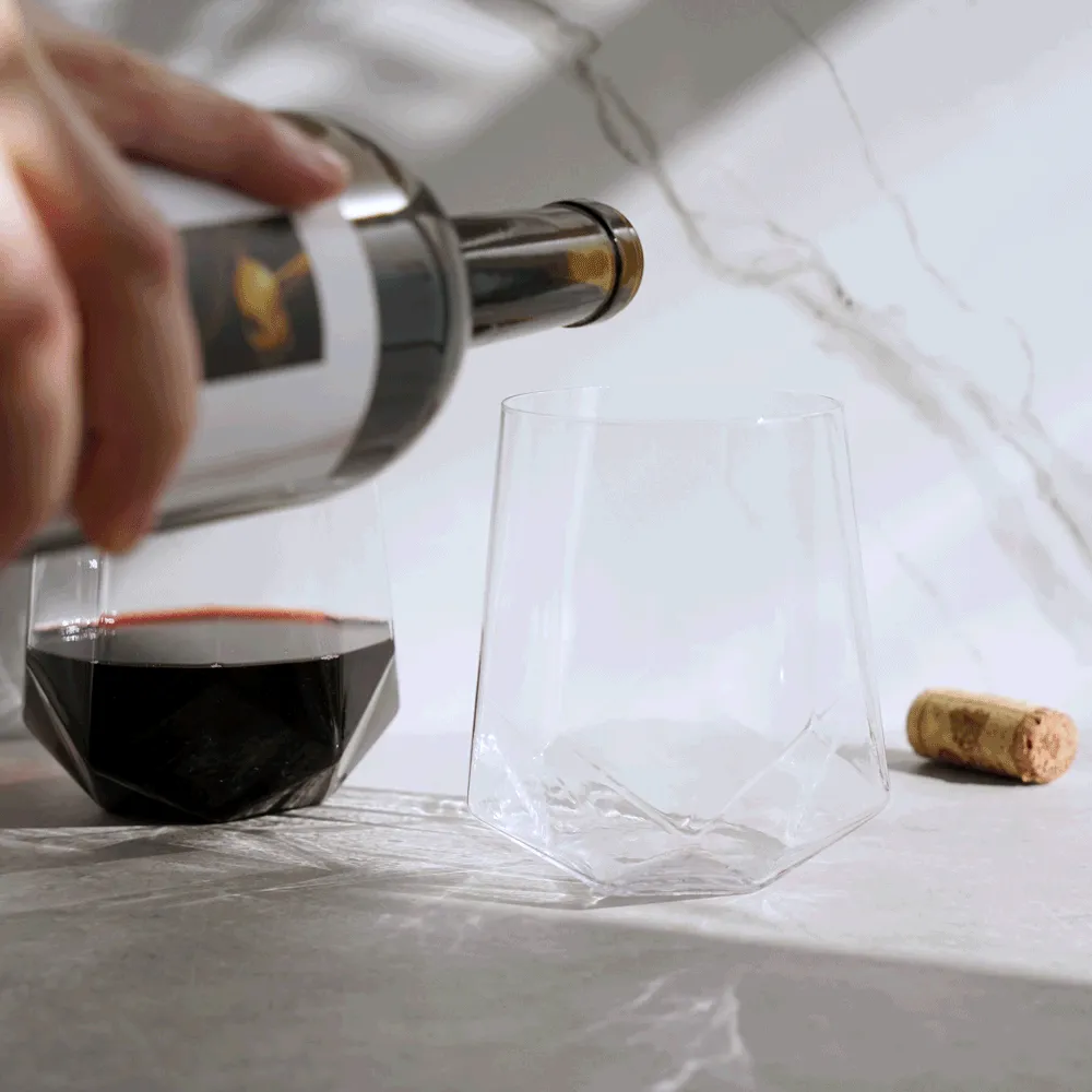 FACETED CRYSTAL WINE GLASSES