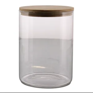 Finn Canister - Glass with Wood Lid