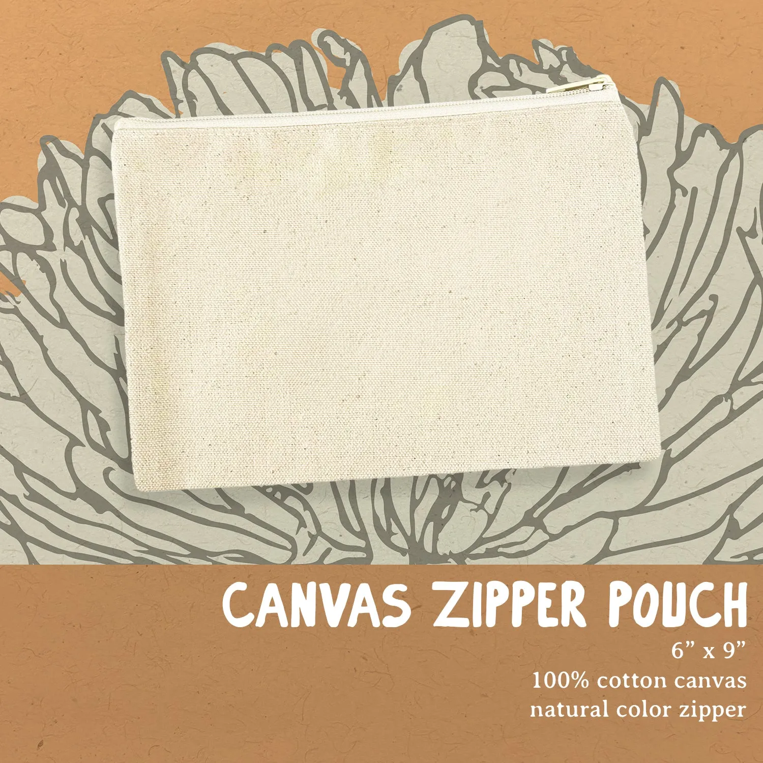 Floral Bow Toile - Spring Canvas Zipper Pouch