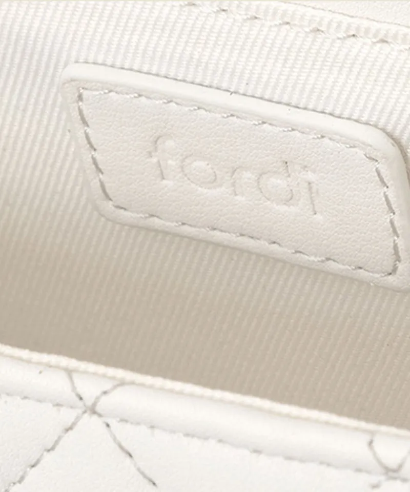 FORDI Quilted Finder Case - Oyster White