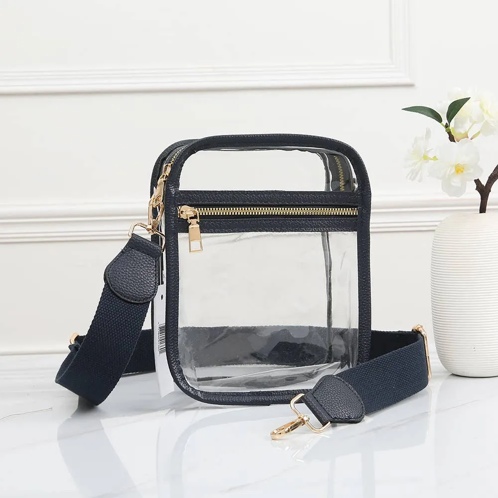 Game Day Stadium Square Clear Bags: Navy