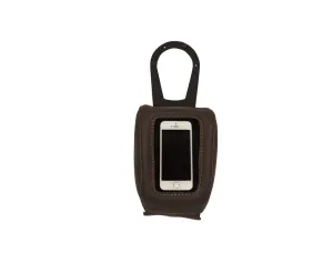Genuine Leather Tank Pouch with Clear Pocket, Black