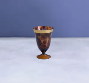 Glass Tortoise and Gold Wine Set of 4