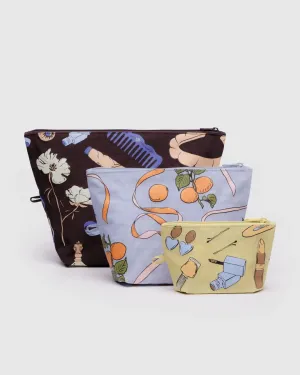 Go Pouch Set Pastels Get Ready With Me | Baggu