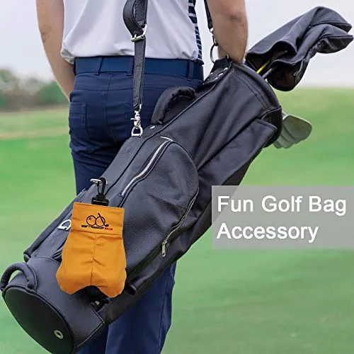 Golf Ball Storage Bag with Two Golf Balls Inside Funny Gag Gift Prank White Elephant Gift for Men Him, Husband, Dad, Colleagues, Avid Golfer, Golf Club Souvenirs