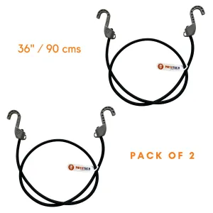 Grappler Bungee Tie-Down - 36 inches - Black - 8mm - Pack of 2