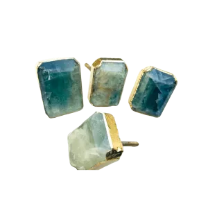 Green Fluorite Quartz Cabinet Door Pull Handle - Set of 4