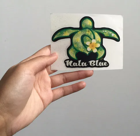 Green Honu Pua Decal