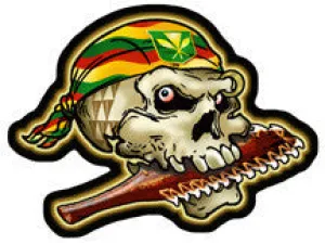 Hawaiian Warrior Skull Decal