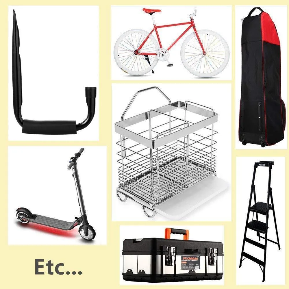 Heavy Duty Garage Storage Utility Hooks with EVA Protector,Wall Mount Screw-in Garage Hangers & Organizer for Tools,Bicycle,Ladder,Chair Hose,Garden Items|(6 Pack-Black)