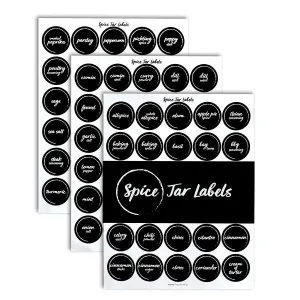 Home Advantage | Black Spice Jar Labels Round| Organize Spices - Made in the U.S.A. (Chalkboard)