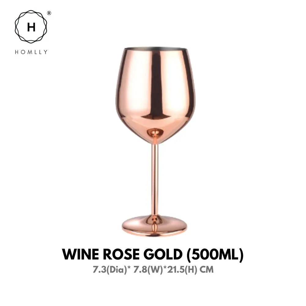 Homlly Unbreakable BPA Free Stainless Steel Champagne Wine Cocktail Glass
