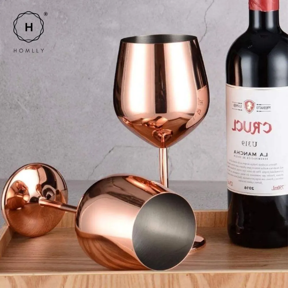 Homlly Unbreakable BPA Free Stainless Steel Champagne Wine Cocktail Glass
