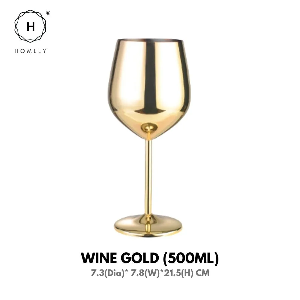 Homlly Unbreakable BPA Free Stainless Steel Champagne Wine Cocktail Glass