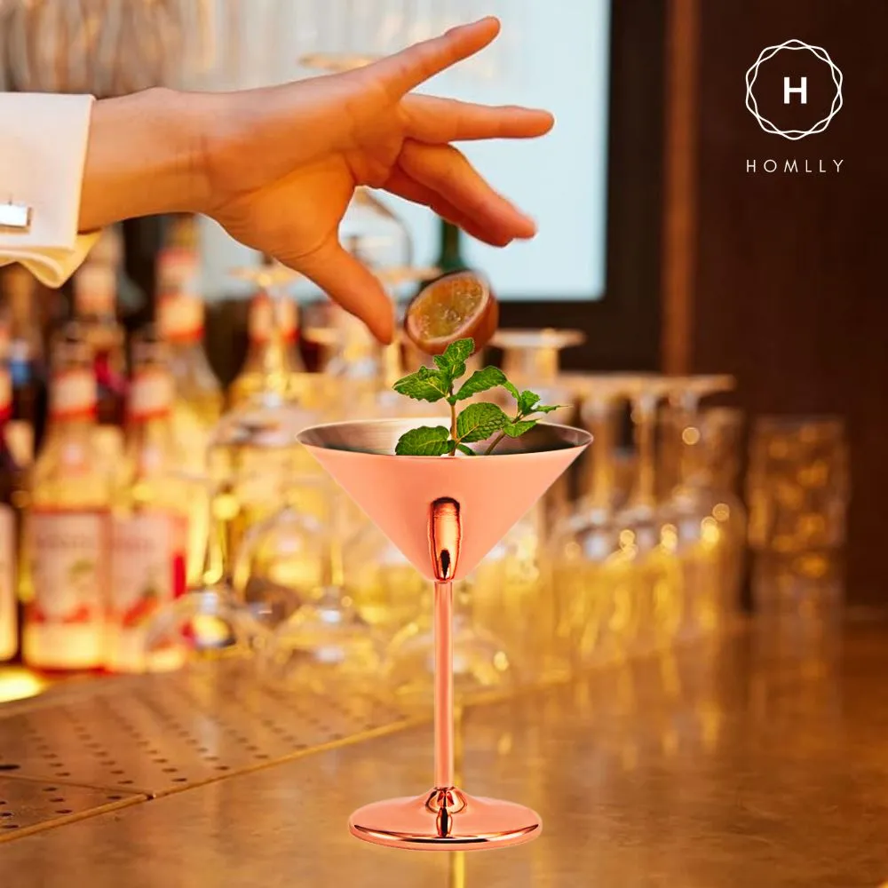 Homlly Unbreakable BPA Free Stainless Steel Champagne Wine Cocktail Glass