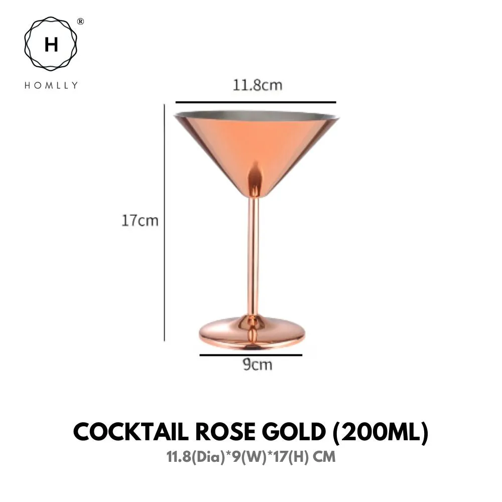 Homlly Unbreakable BPA Free Stainless Steel Champagne Wine Cocktail Glass