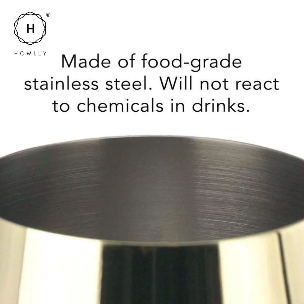 Homlly Unbreakable BPA Free Stainless Steel Champagne Wine Cocktail Glass
