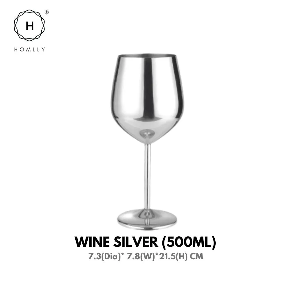 Homlly Unbreakable BPA Free Stainless Steel Champagne Wine Cocktail Glass