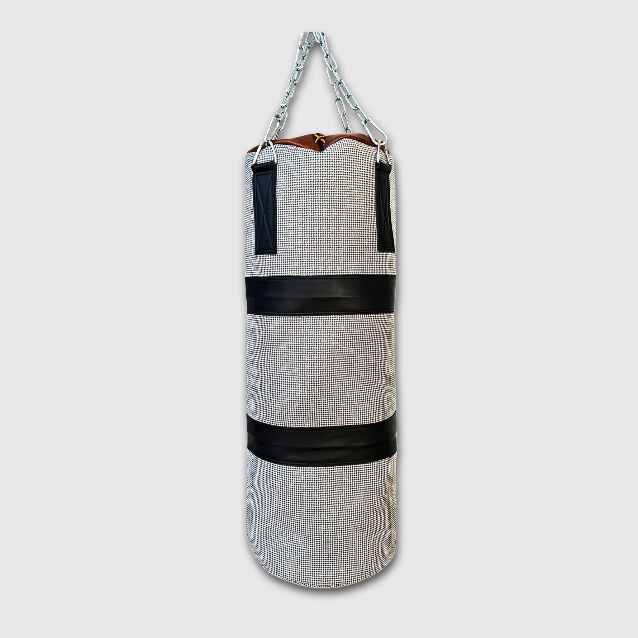 Houndstooth Leather Heavy Punching Bag (un-filled)