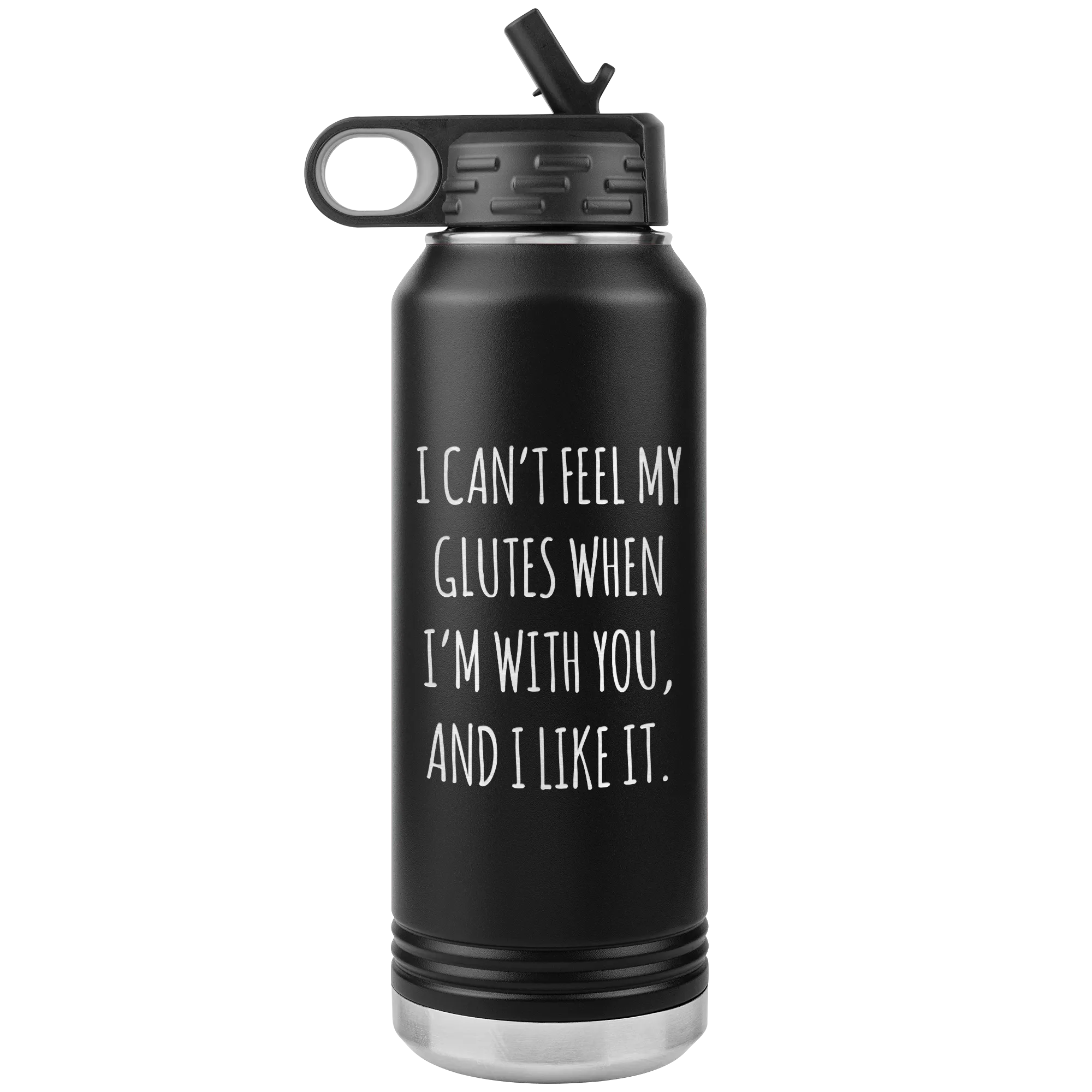 I Can't Feel My Glutes Funny Workout Gift Insulated Water Bottle Tumbler 32oz BPA Free