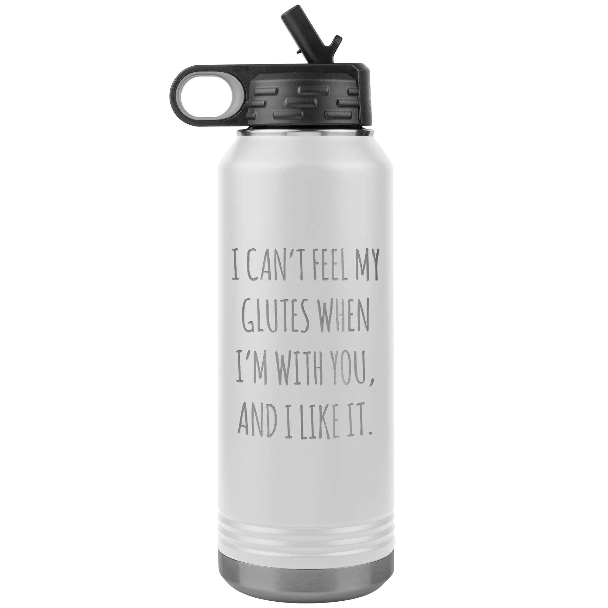 I Can't Feel My Glutes Funny Workout Gift Insulated Water Bottle Tumbler 32oz BPA Free
