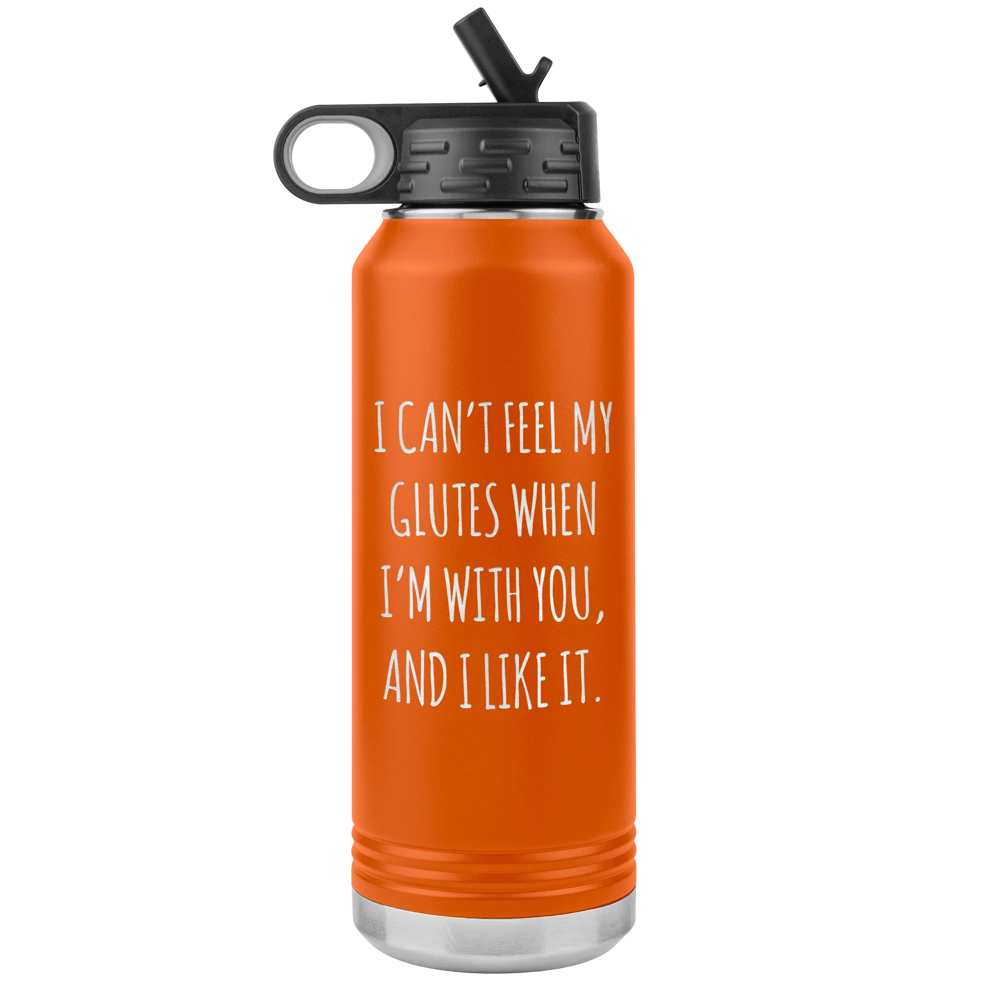 I Can't Feel My Glutes Funny Workout Gift Insulated Water Bottle Tumbler 32oz BPA Free