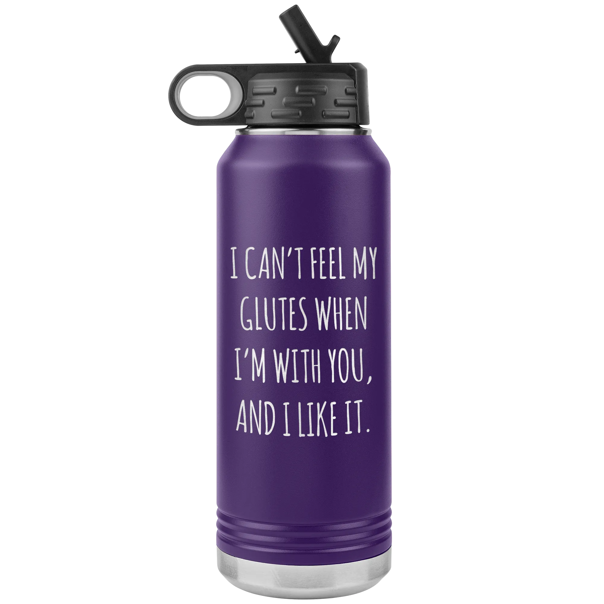 I Can't Feel My Glutes Funny Workout Gift Insulated Water Bottle Tumbler 32oz BPA Free