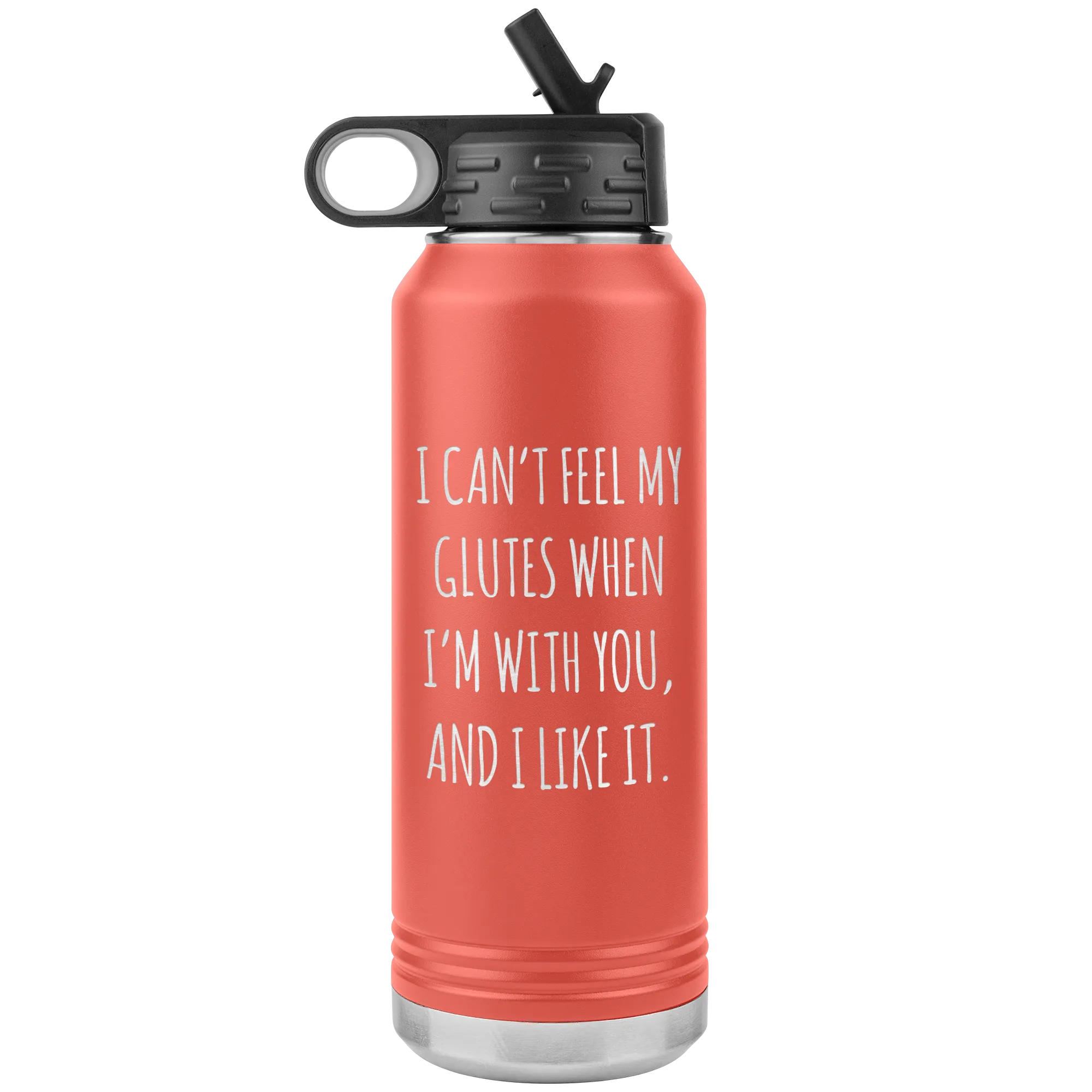 I Can't Feel My Glutes Funny Workout Gift Insulated Water Bottle Tumbler 32oz BPA Free