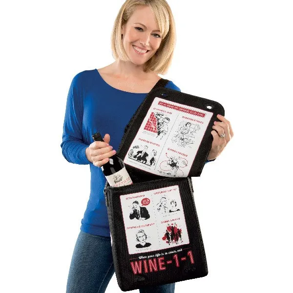 Insulated Bag - WINE-1-1  3 Bottle Messenger Bag