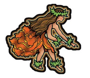 Kahiko Hula Girl Decal