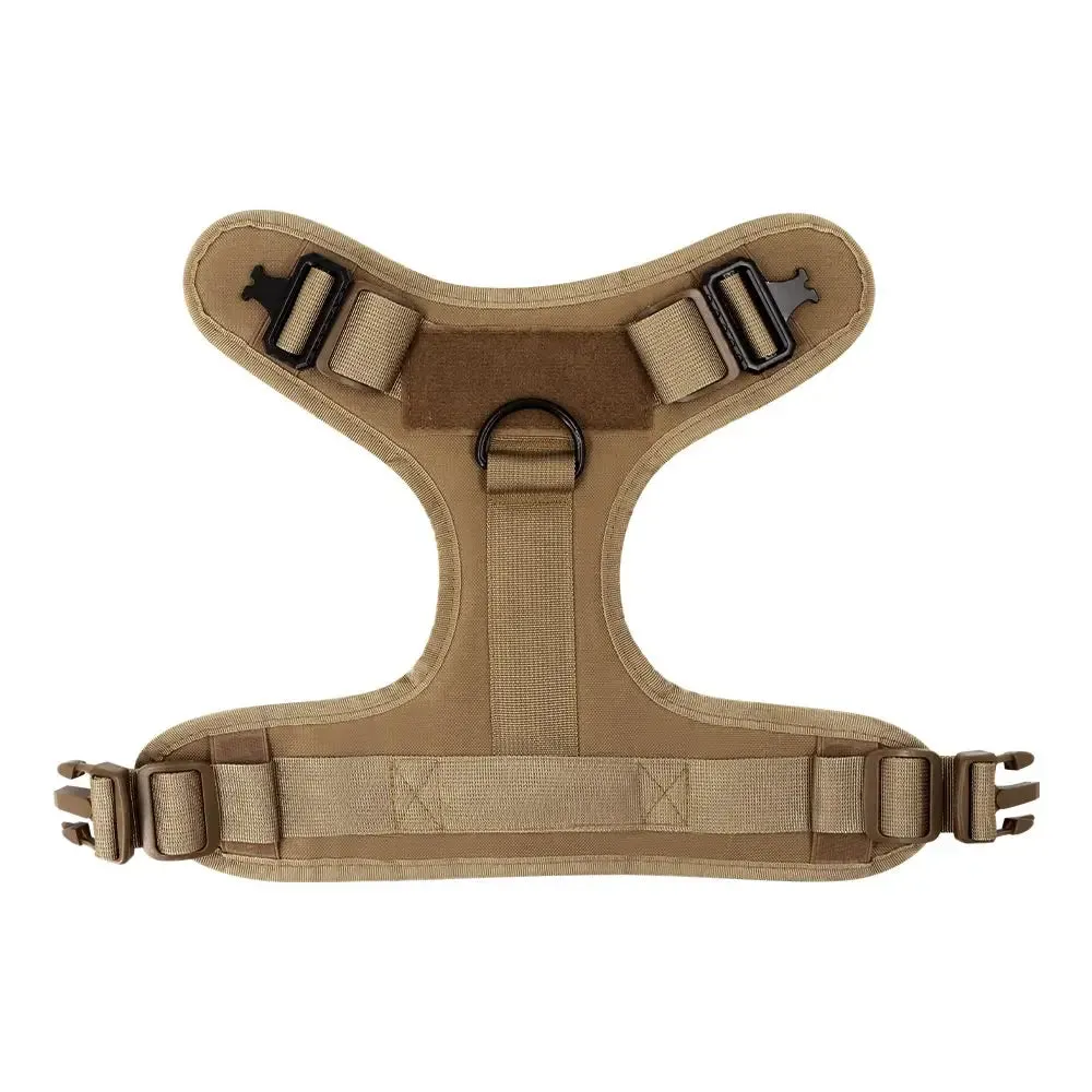 Large Dog Harness Collar Leash Molle Pouches Pet