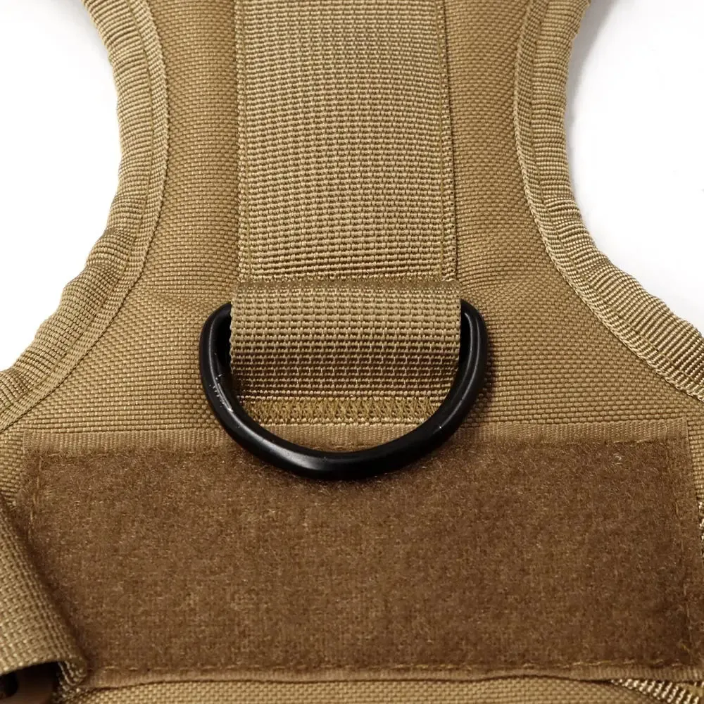 Large Dog Harness Collar Leash Molle Pouches Pet