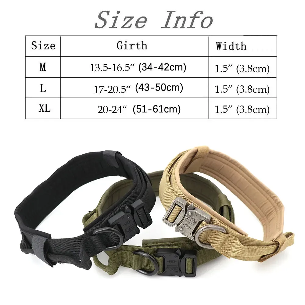 Large Dog Harness Collar Leash Molle Pouches Pet