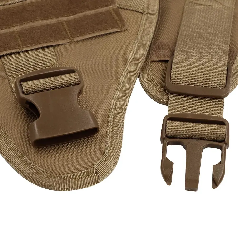 Large Dog Harness Collar Leash Molle Pouches Pet