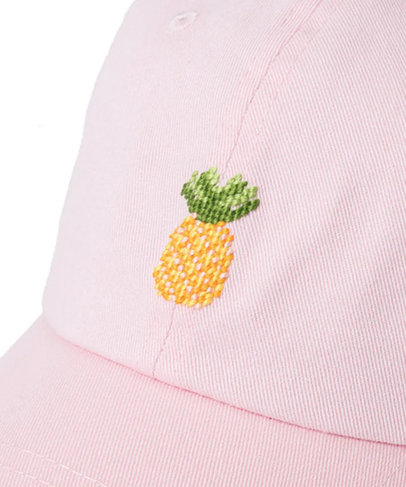 LOLONG Golf Pineapple Needlepoint Hat - Pink