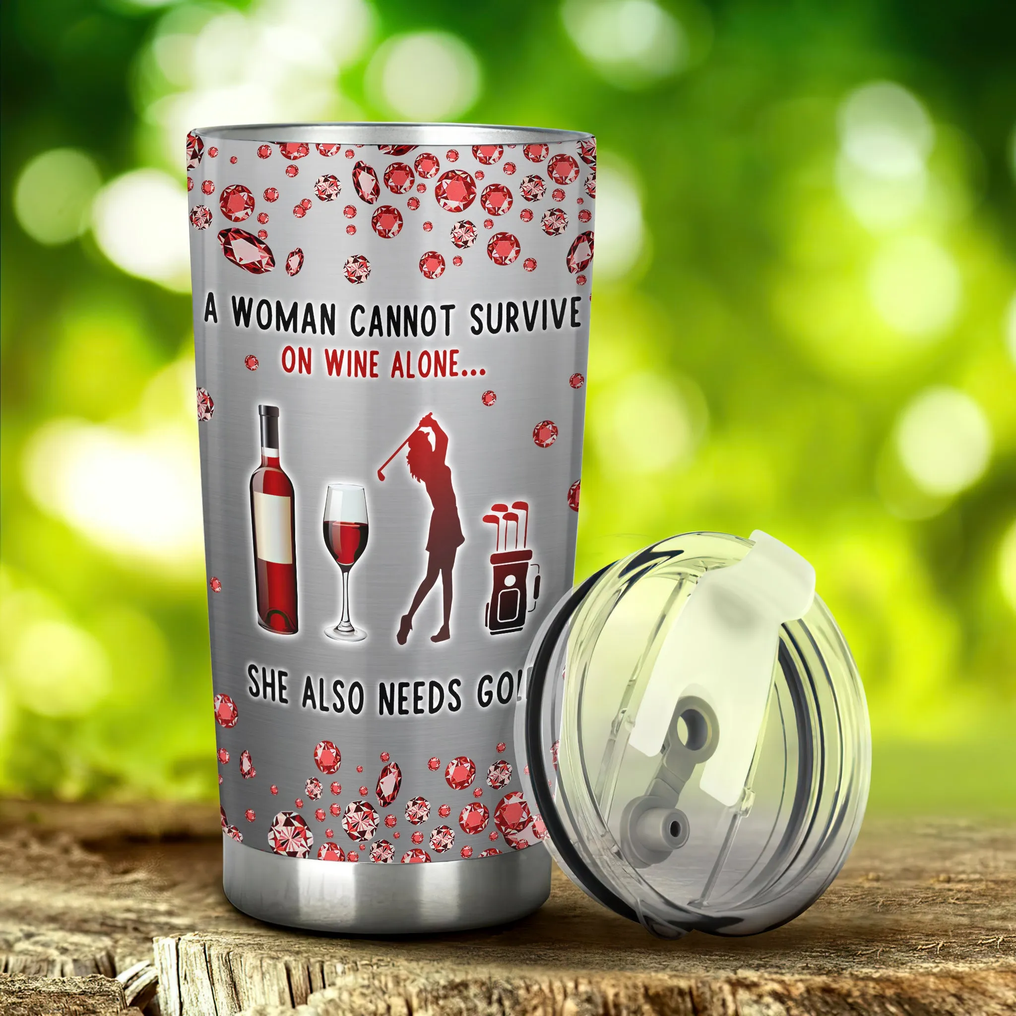 Love Golf And Wine - Personalized Name Tumbler 20 - Nvc97