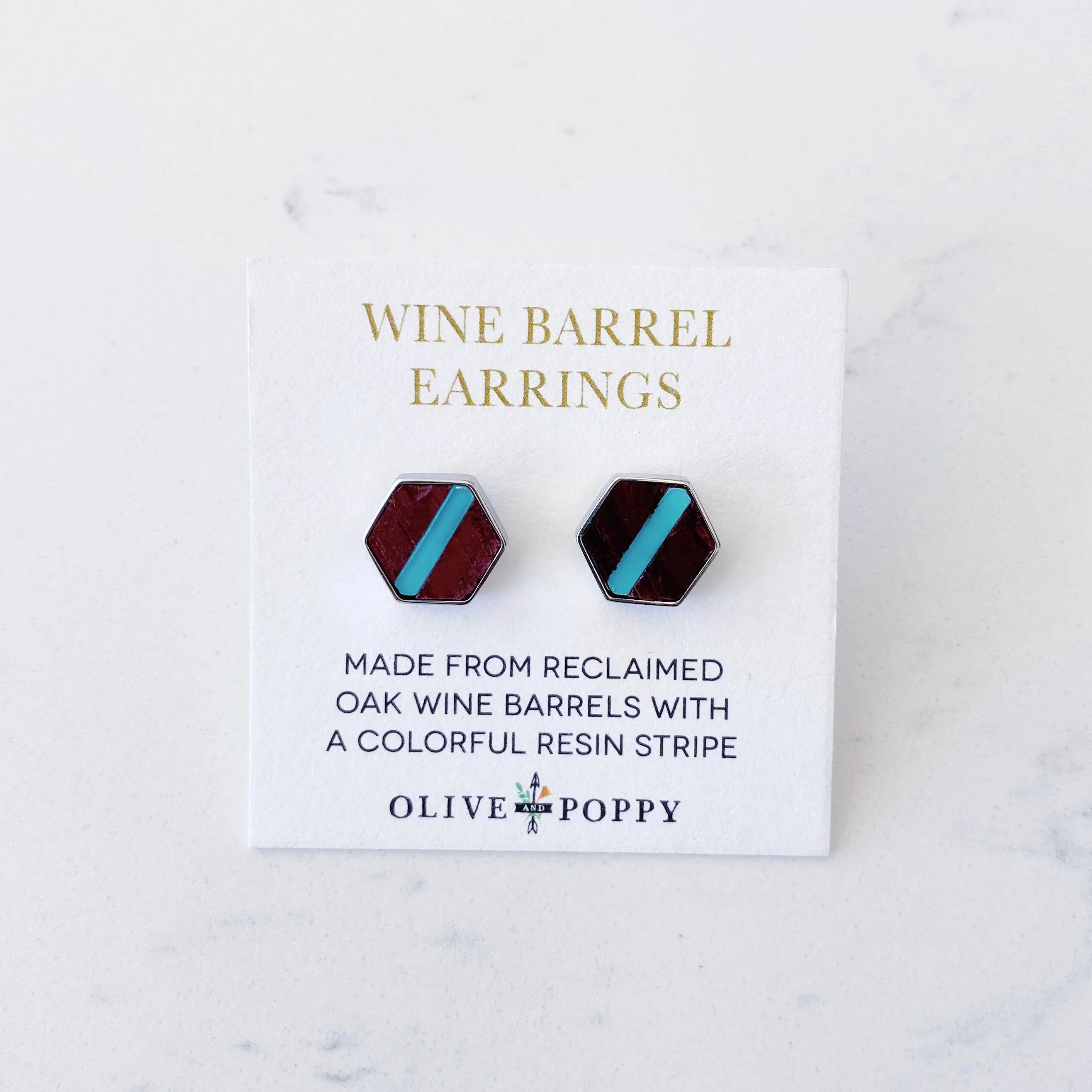 Lucite Barrel Earrings - Pink and Aqua